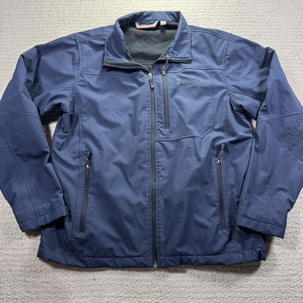 Free Country Jacket‎ Coat Softshell Full Zip Men's Size large Black Heavy